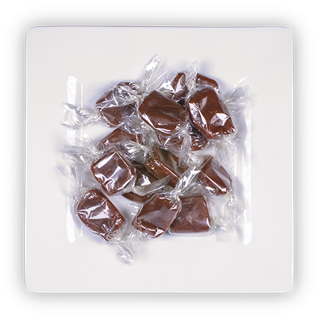Caramels on white plate